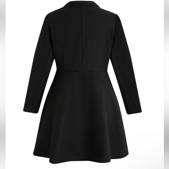 Plus Solid Double Breasted Overcoat shein boutique womens outwear coat p - Picture 2 of 5